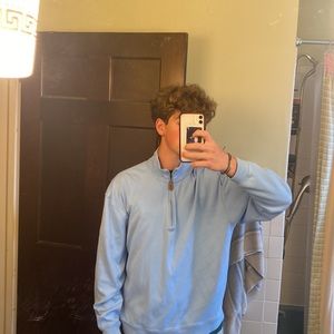 PGA AUTHENTIC light blue quarter zip sweatshirt